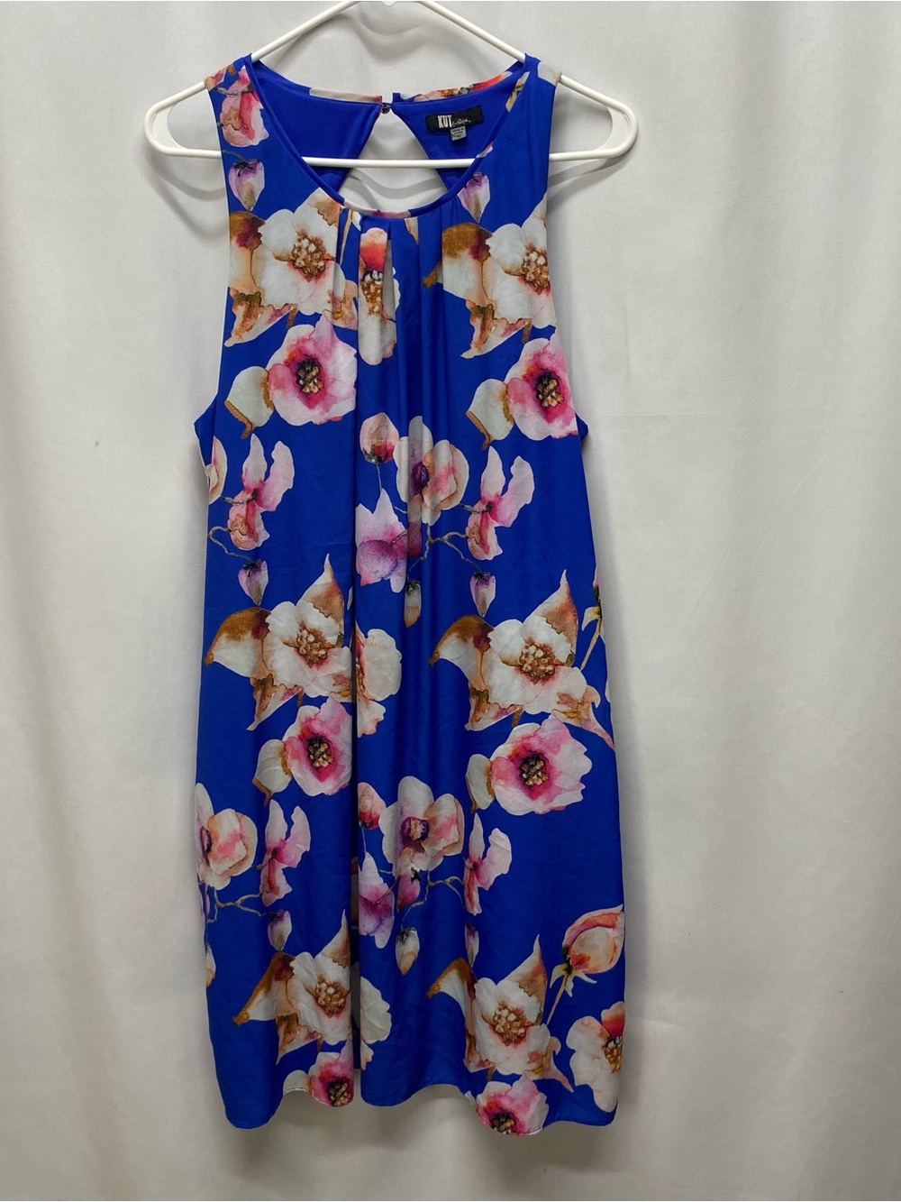 Kut from the Kloth dress size 12 sheath floral blue sleeveless summer lined boho
